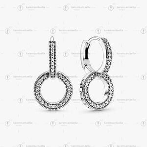 Pandora Sparkling Double Hoop Earrings